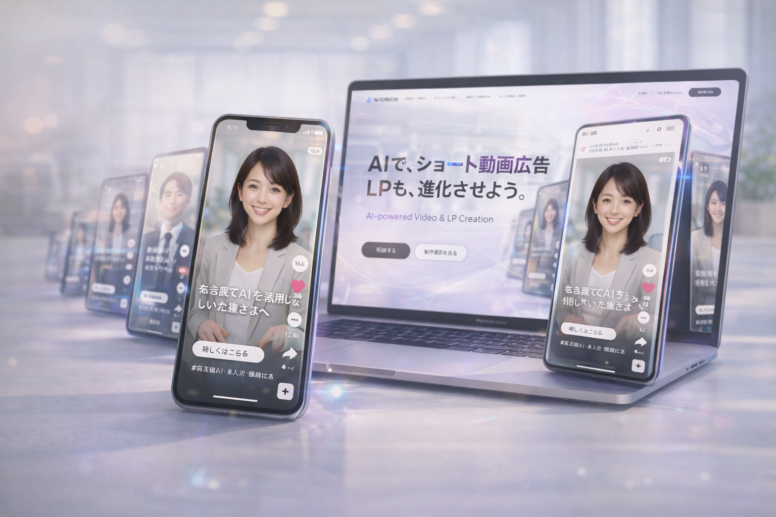 ショート動画とLPを一体で制作するイメージ